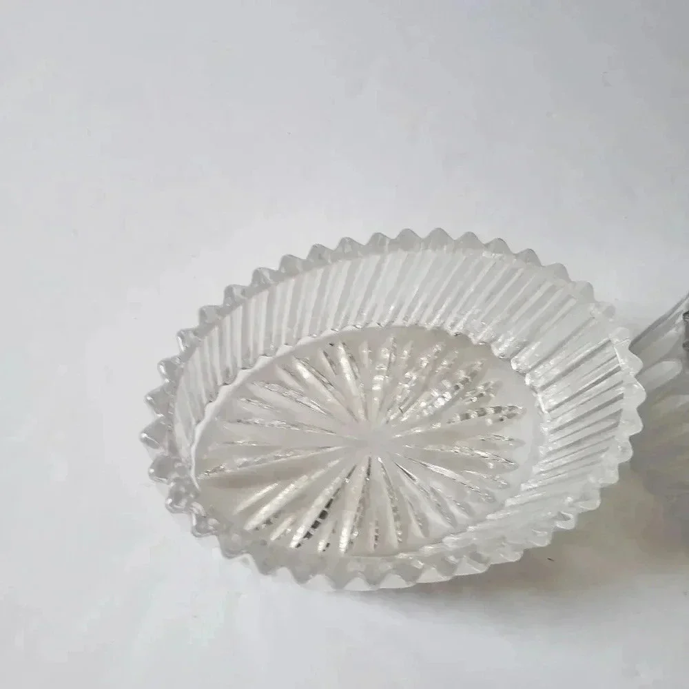 Gorham set of 3 pieces  Oval Shaped Full Lead Crystal Glass Trinket Jewelry Box